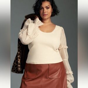 By Anthropologie Victorian Ruffle Top